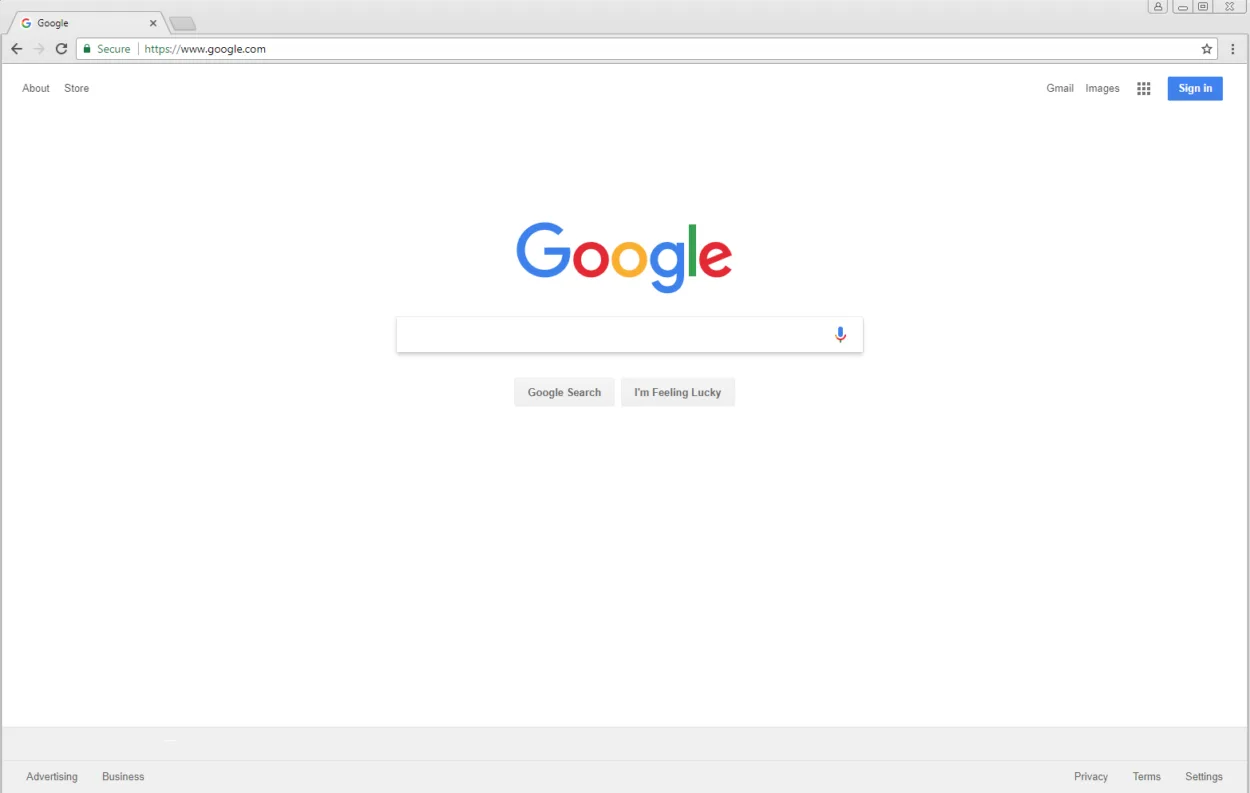 Google Search website