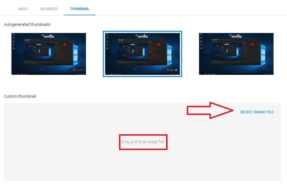 thumbnail options