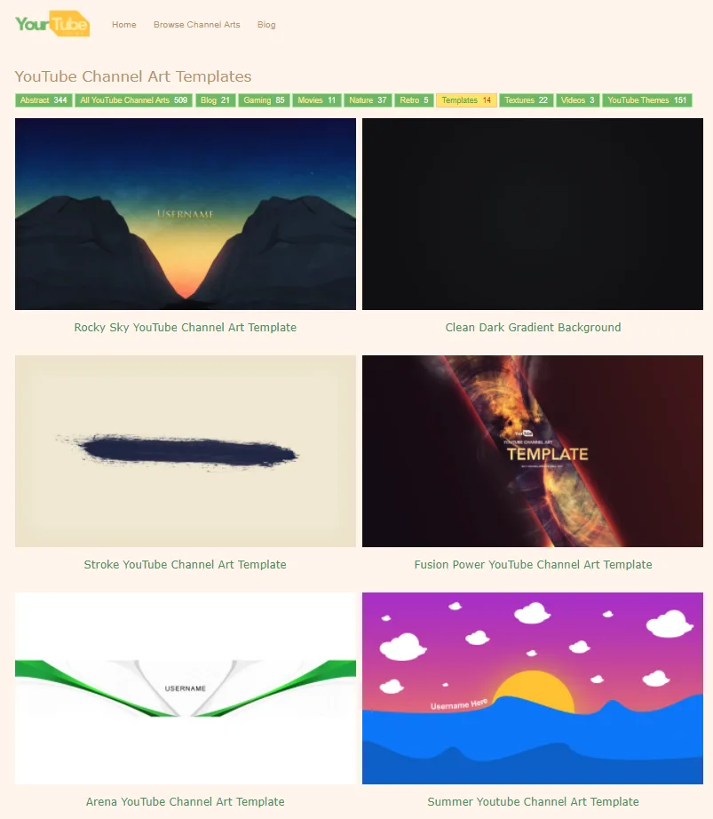 YouTube channel art templates