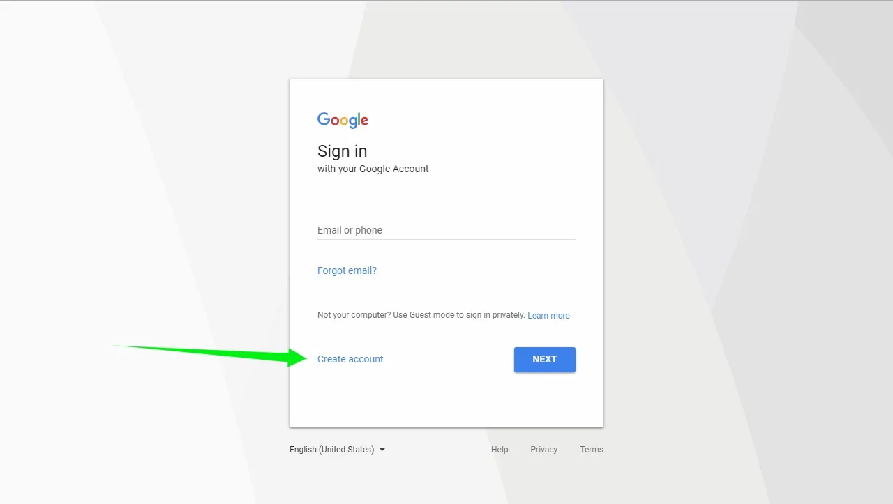Google user login panel