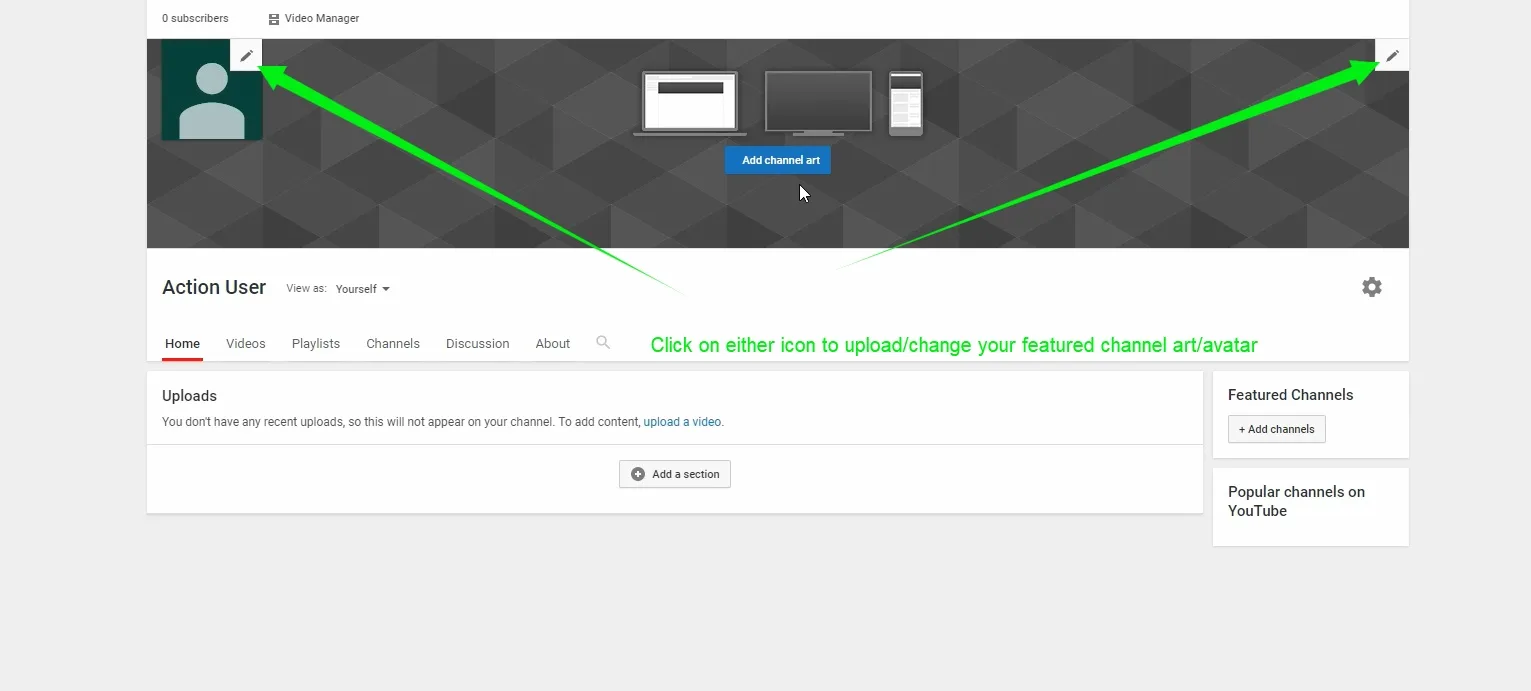 YouTube empty user channel