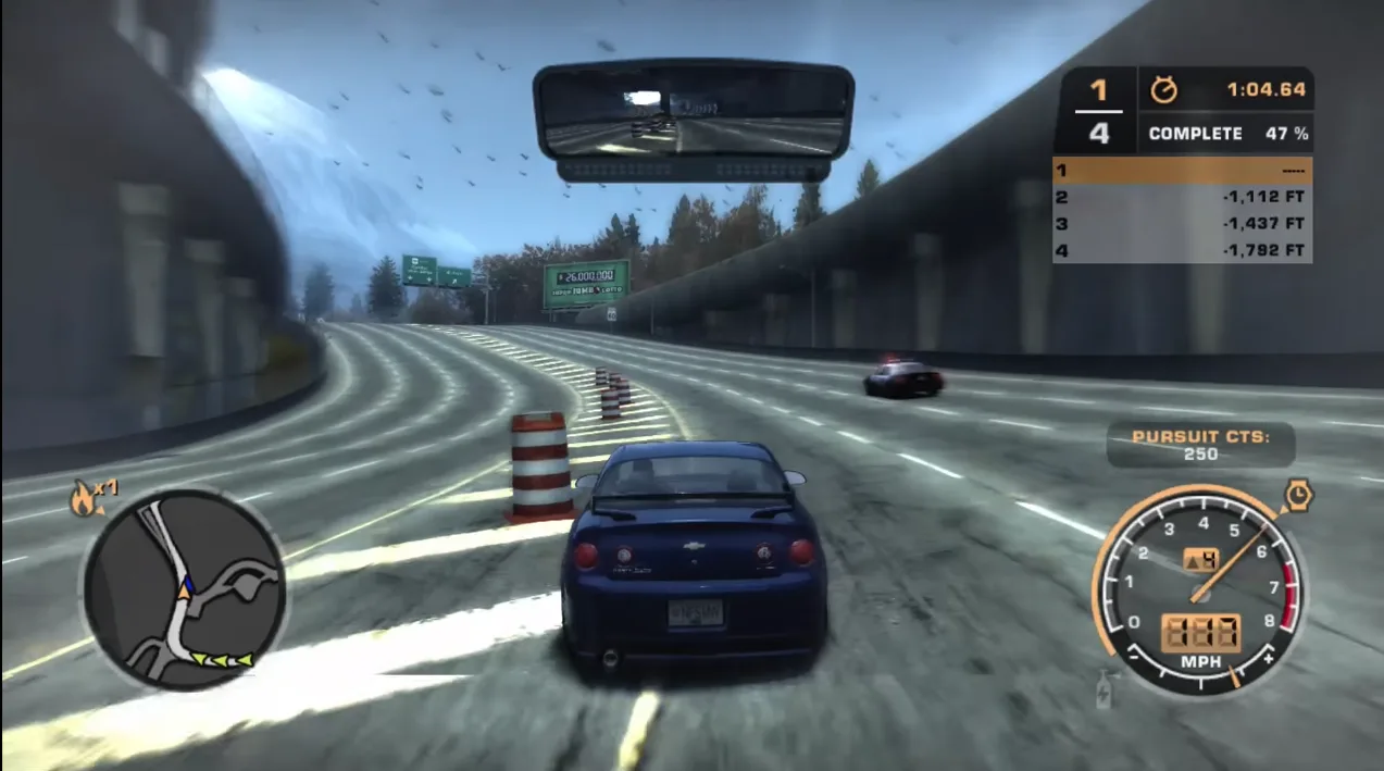 Need for Speed: Most Wanted (2005) car race in town
