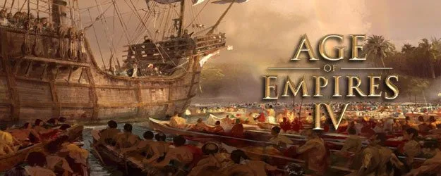 Age of Empires promotional image, Massive ship on a sea in the middle of small boats
