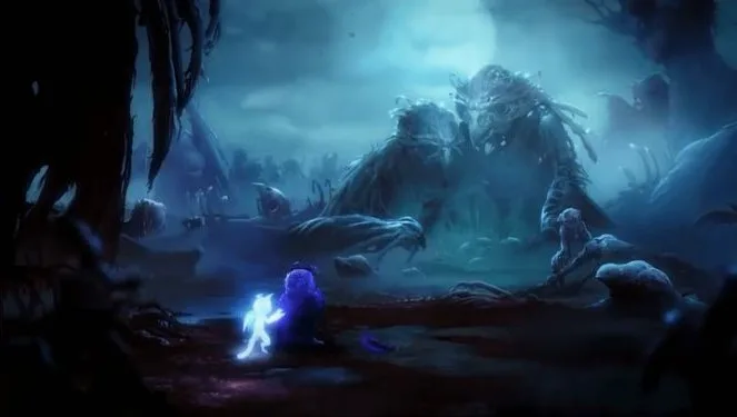 Sad scenery, Main characters look at the frozen remains of big owls