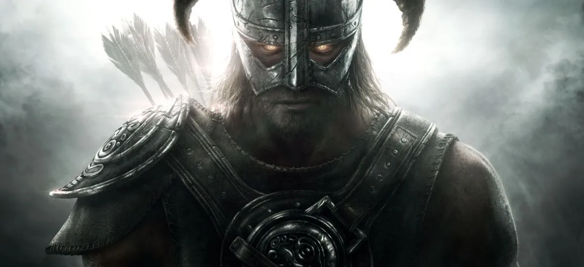 portrait of a strong man wearing a viking-like armor,