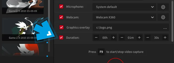 Mirillis Action! - desktop recording duration settings