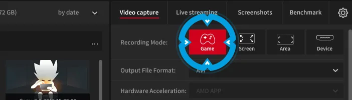 Mirillis Action! - Games&Applications recording mode