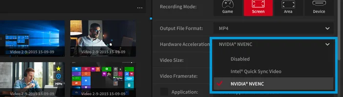 NVIDIA NVENC acceleration