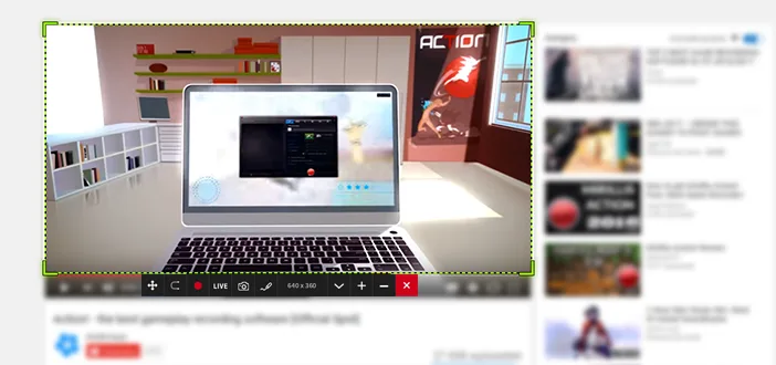 Mirillis Action! - Select video area to record