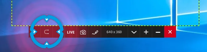 Mirillis Action! - desktop region mode - snap to windows